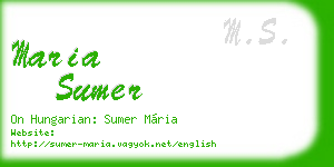 maria sumer business card